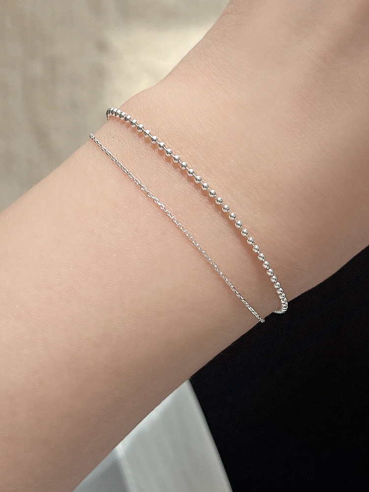 925 silver silver line chain bracelet (두줄팔찌)