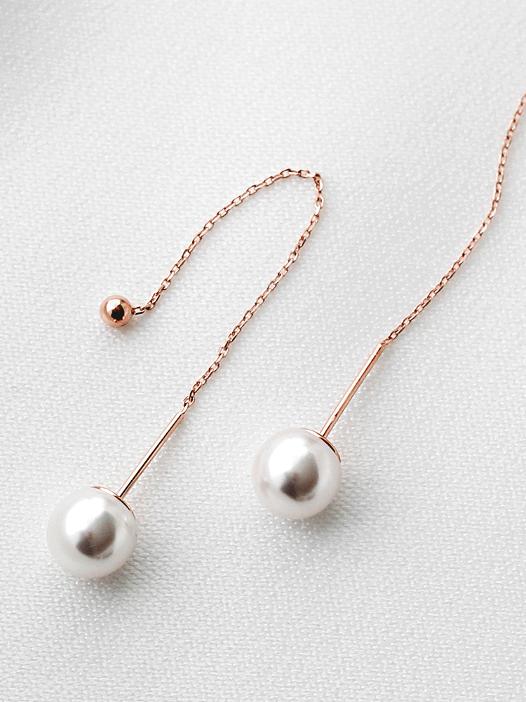 925 silver 8mm pearl drop earring 5차
