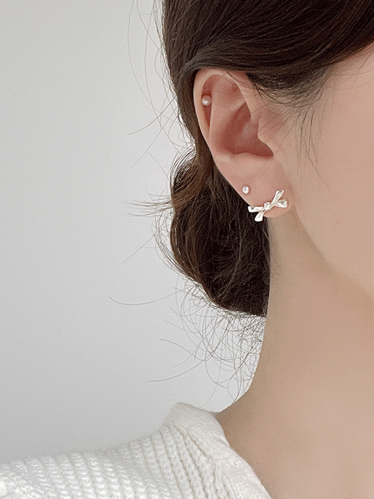 925 silver jane ribbon pearl earring (2colors)