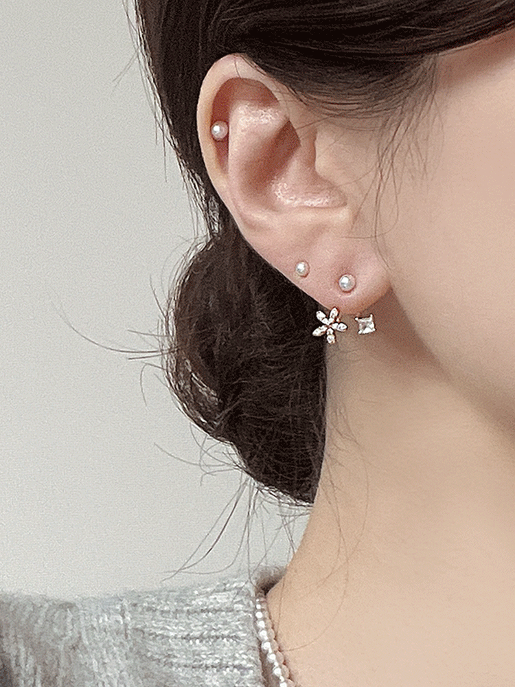 flower pearl earring (투웨이/티타늄침) 10차 재입고